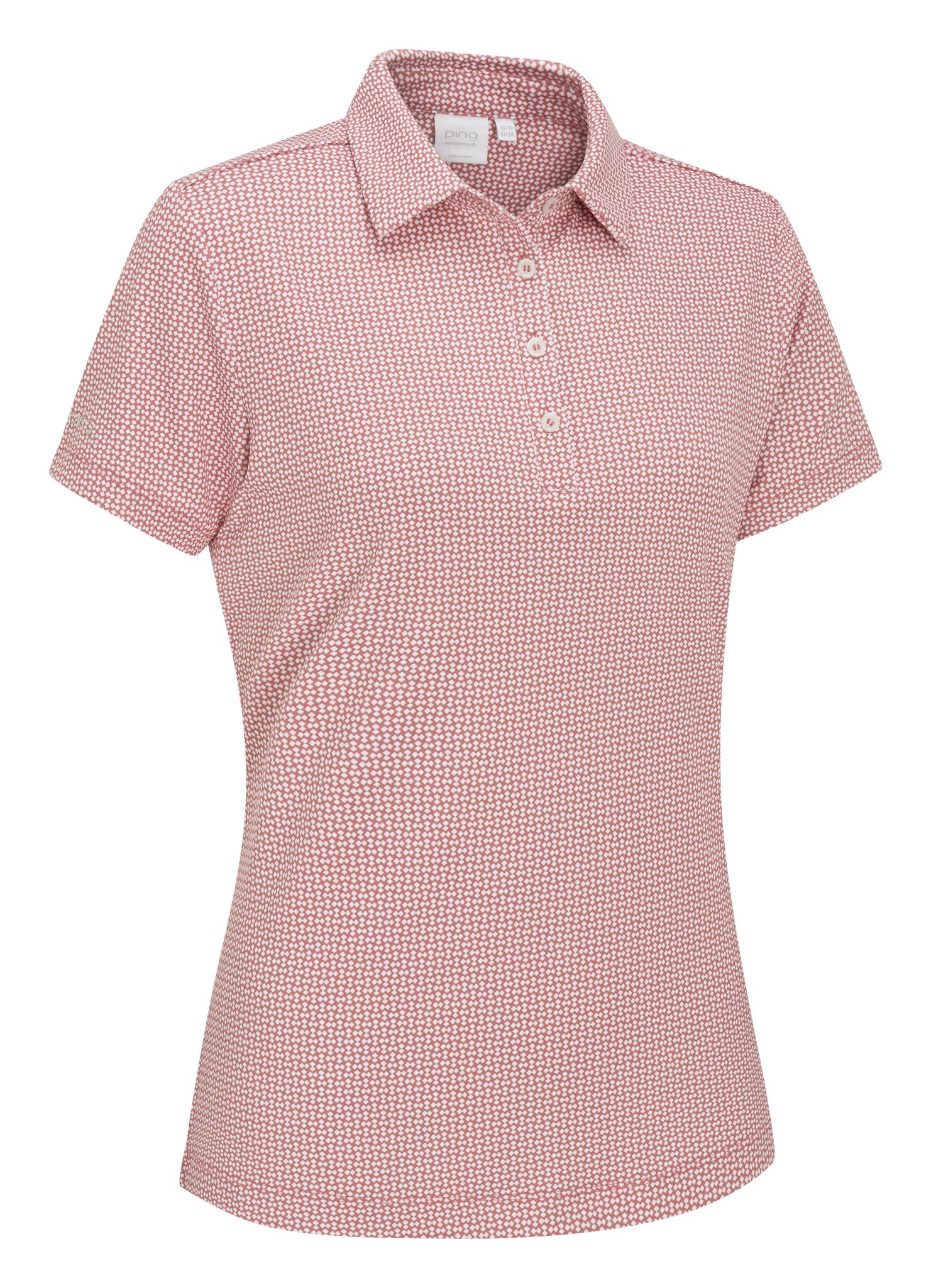 PING Mave dámske polo, coral blush/white