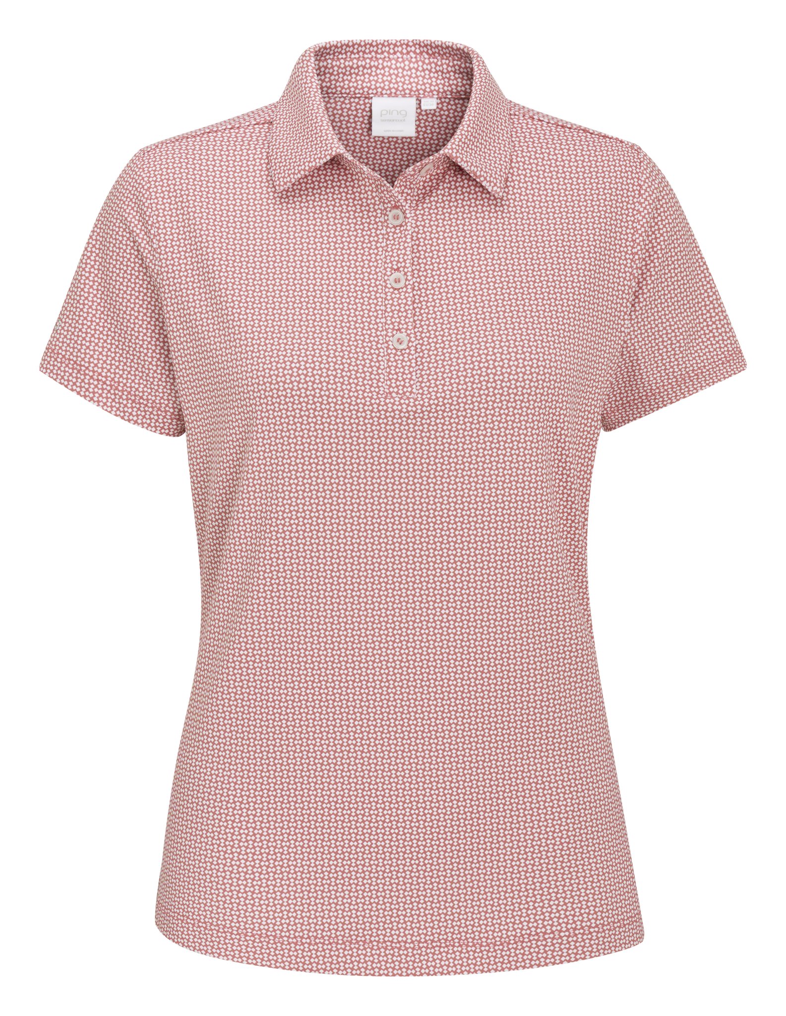 PING Mave dámske polo, coral blush/white