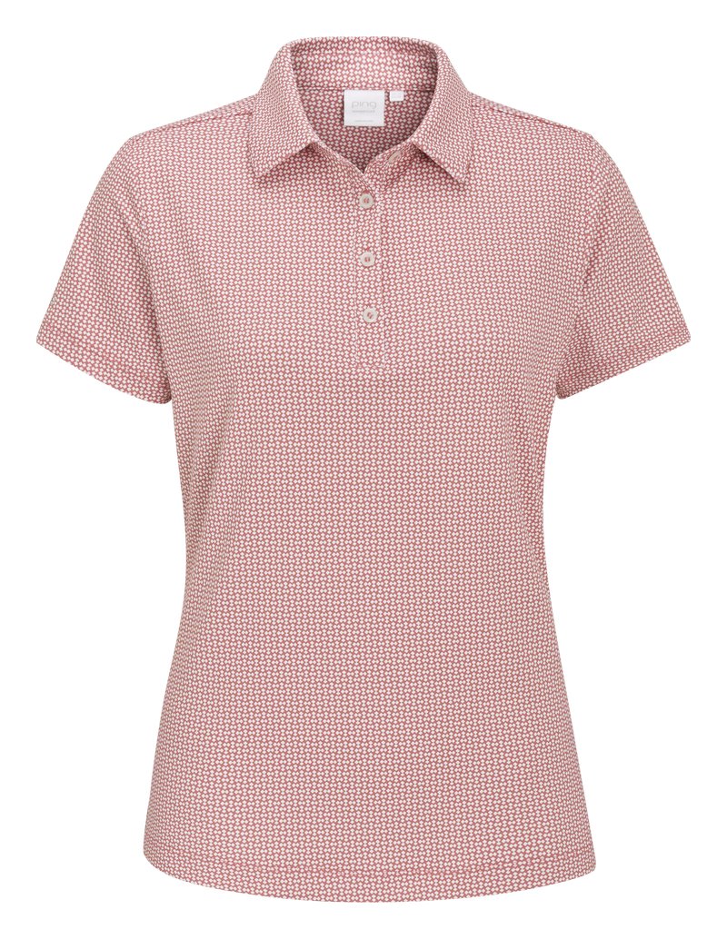 PING Mave dámske polo, coral blush/white