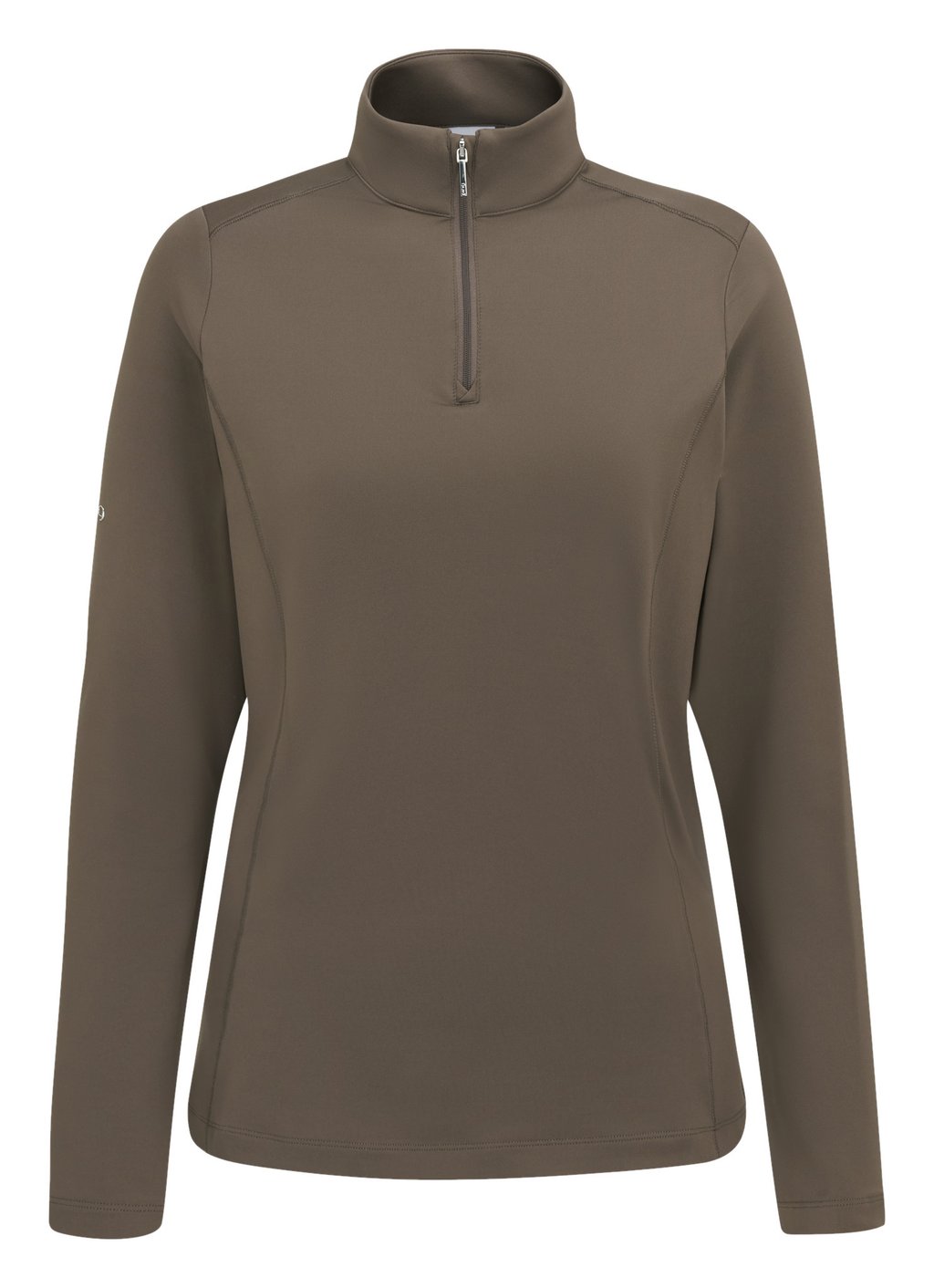 PING Aveline Half Zip dámske tričko s dlhým rukávom, coffee
