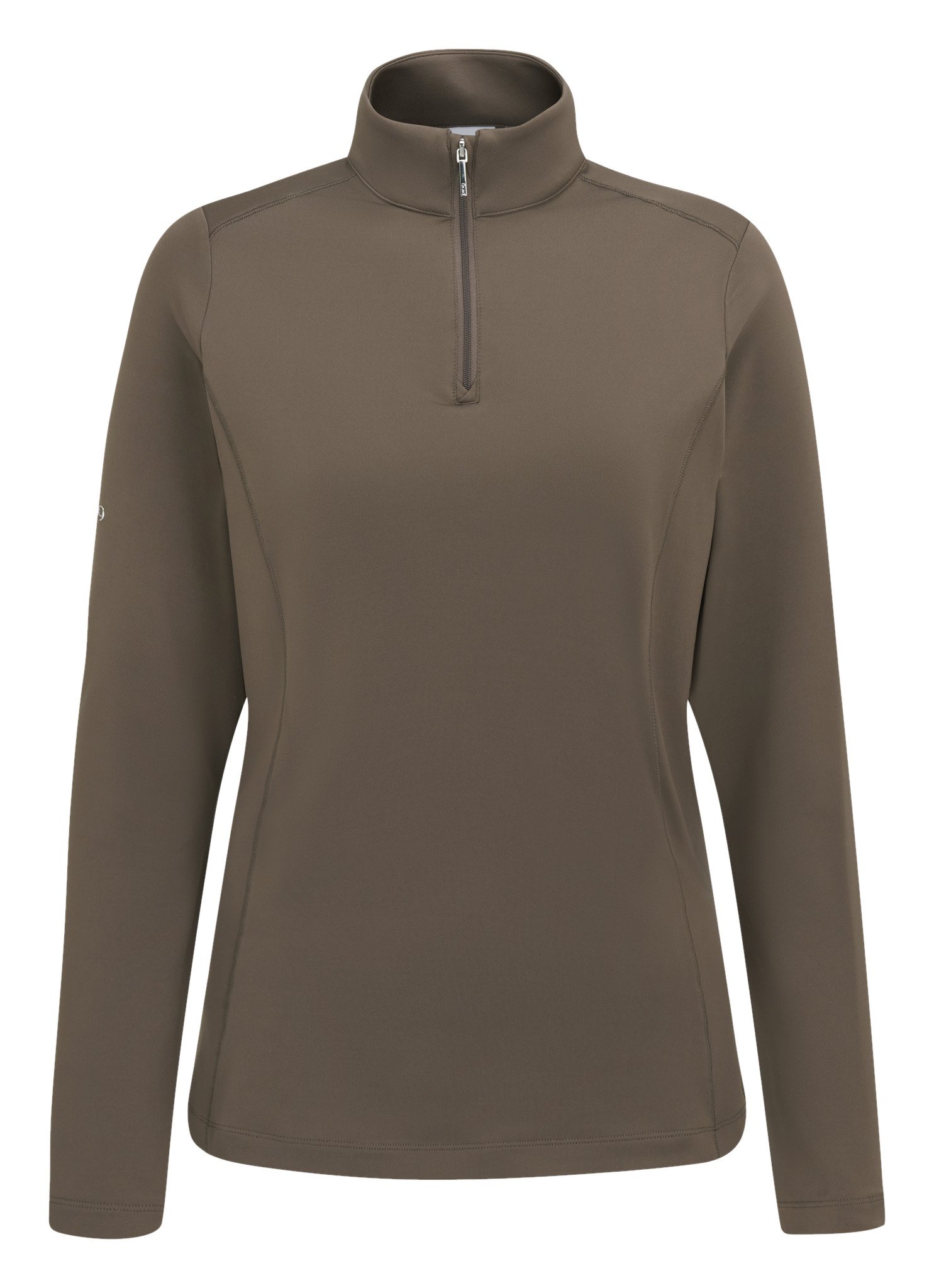 PING Aveline Half Zip dámske tričko s dlhým rukávom, coffee