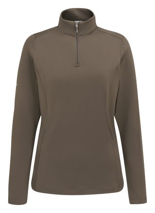 PING Aveline Half Zip dámske tričko s dlhým rukávom, coffee