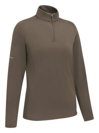 PING Aveline Half Zip dámske tričko s dlhým rukávom, coffee