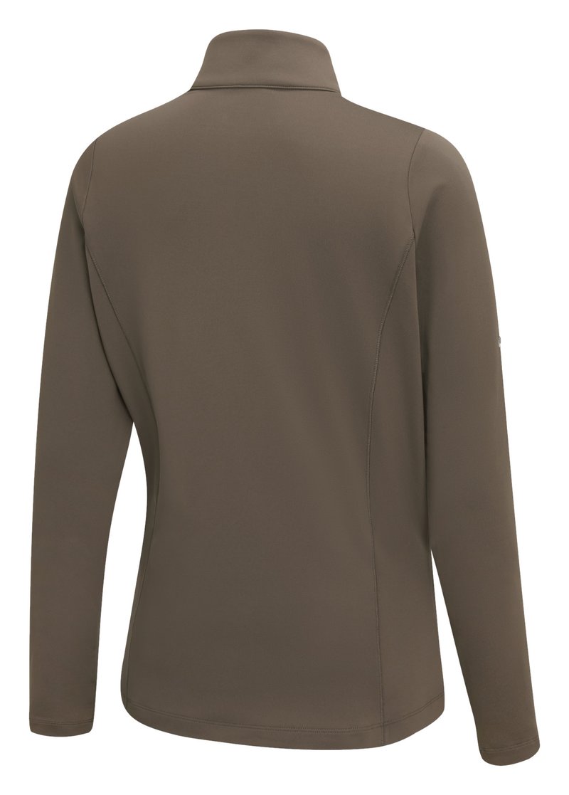 PING Aveline Half Zip dámske tričko s dlhým rukávom, coffee