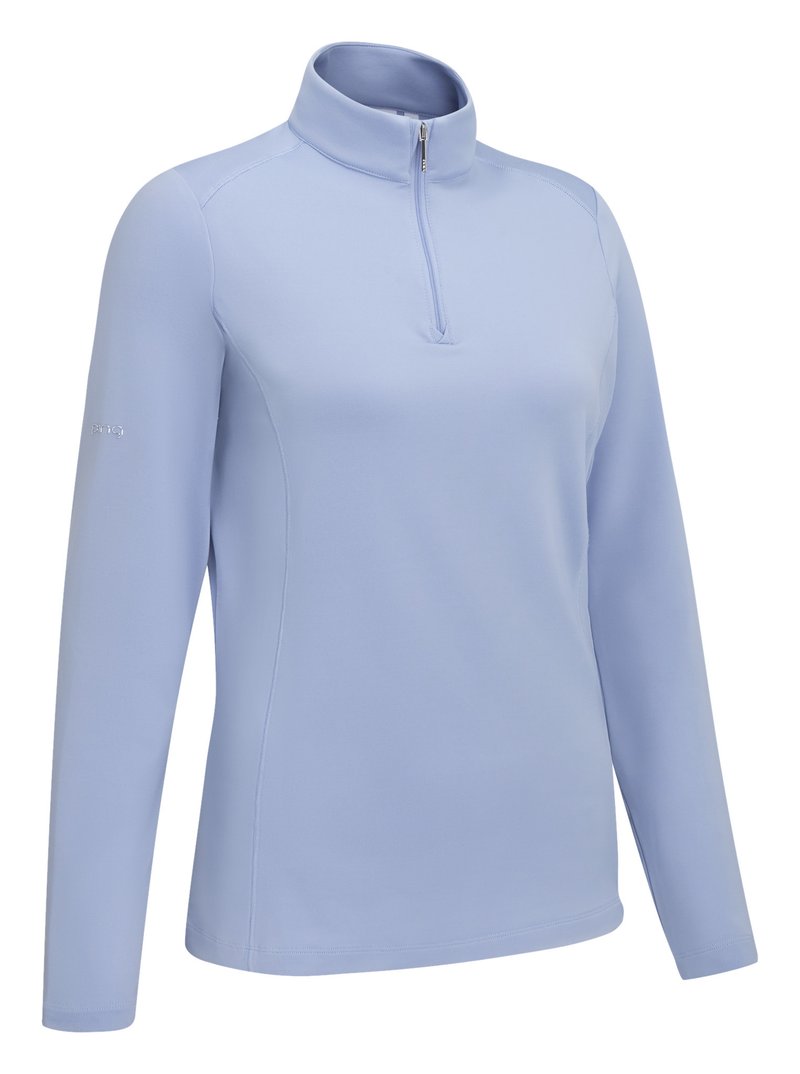 PING Aveline Half Zip dámske tričko s dlhým rukávom, fialové
