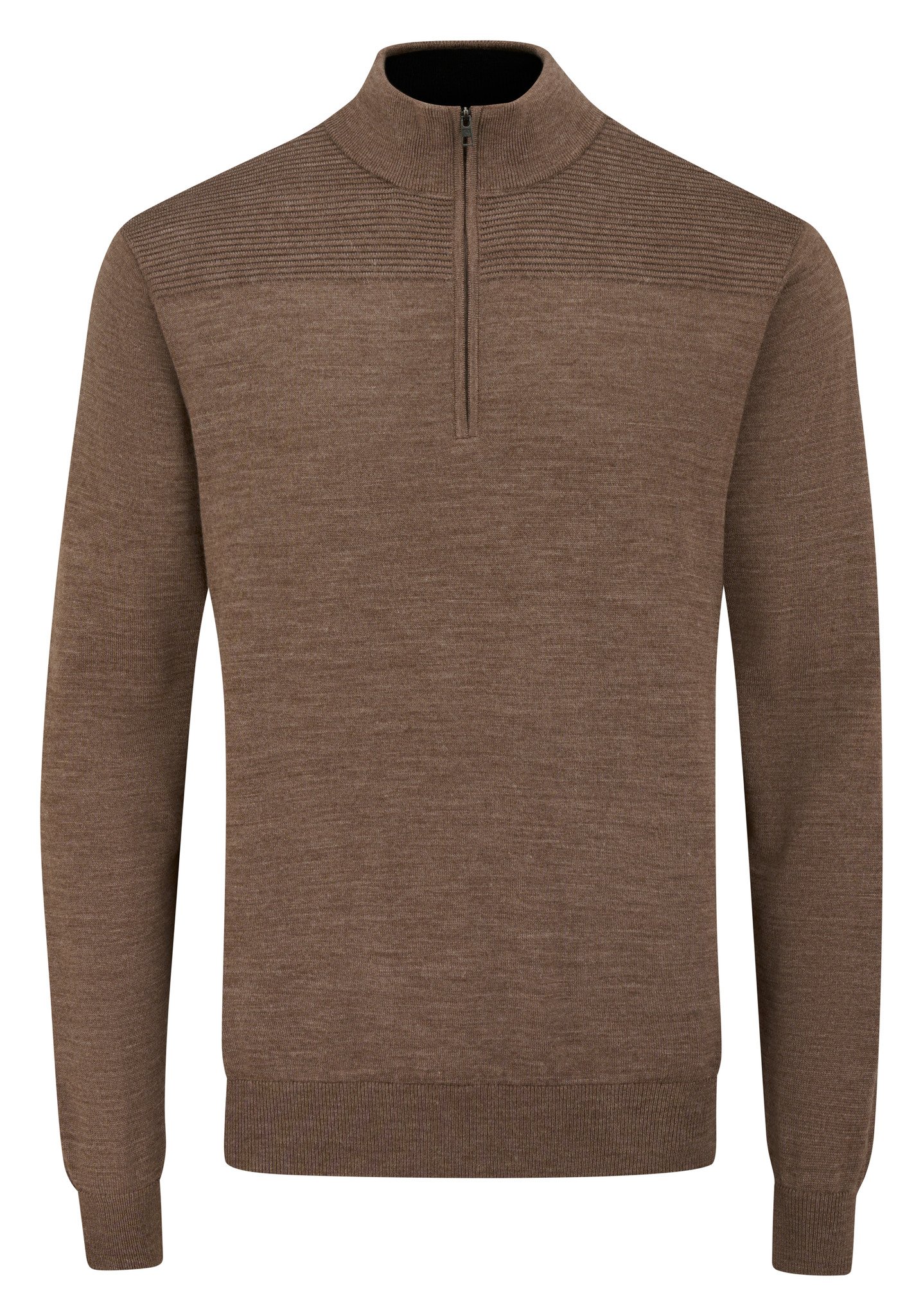 PING Dorset Quarter zip pánsky sveter, coffe marl