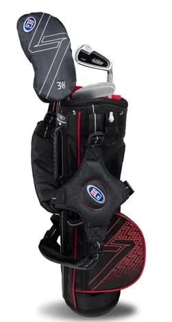 U.S. Kids Golf UL7-39 (99cm) W30 3-Club juniorský golfový set + carry bag, čierny/červený