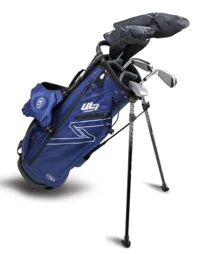 U.S. Kids Golf UL7-54 (137cm) W15 5-Club juniorský golfový set + stand bag, navy