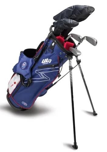 U.S. Kids Golf UL7-57 (145cm) W15 juniorský golfový set so stand bagom, navy/červená/biela