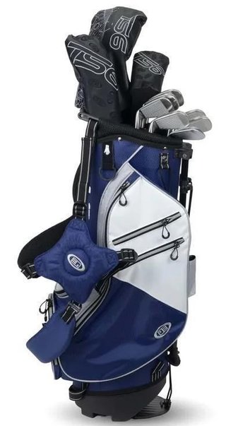 U.S. Kids Golf TS6-48 (122cm) 10-Club juniorský golfový set, grafit, + stand bag, navy/white/grey
