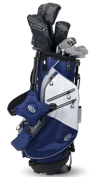 U.S. Kids Golf TS6-48 (122cm) 10-Club juniorský golfový set, grafit, + stand bag, navy/white/grey