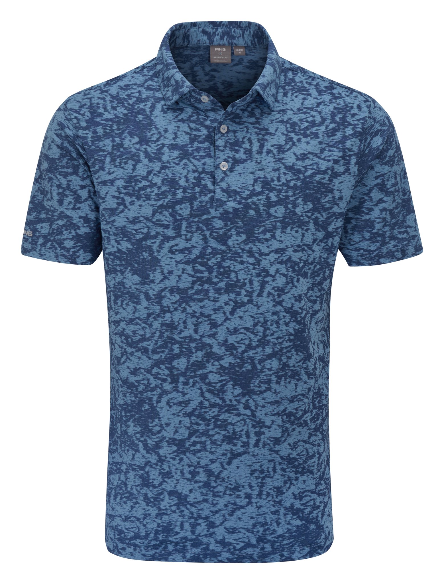 PING Marek Camo Jacquard pánske polo, infinity blue multi