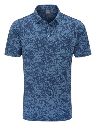PING Marek Camo Jacquard pánske polo, infinity blue multi