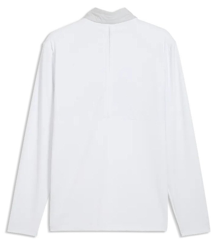 Puma Cloudspun Tech Hybrid 1/2 Zip pánska bunda, white glow/platino grey
