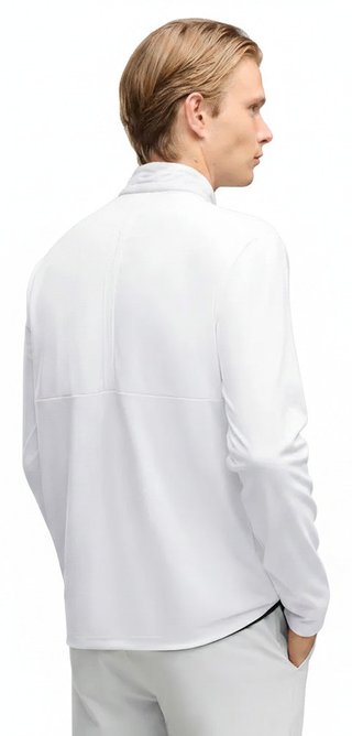 Puma Cloudspun Tech Hybrid 1/2 Zip pánska bunda, white glow/platino grey