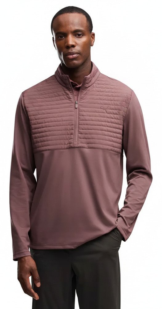 Puma Cloudspun Tech Hybrid 1/2 Zip pánska bunda, rich cocoa