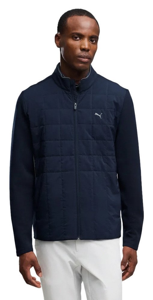 Puma Cloudspun Fleece Hybrid pánska bunda, deep navy