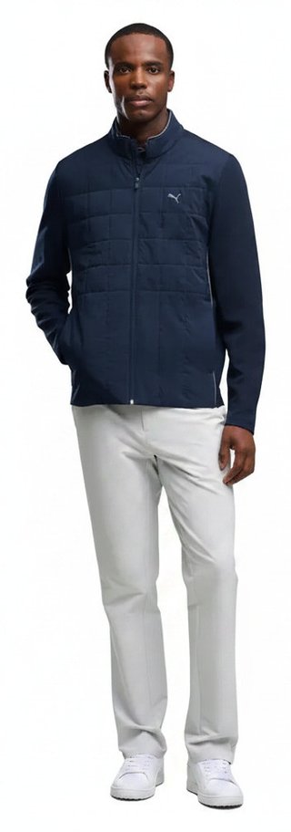 Puma Cloudspun Fleece Hybrid pánska bunda, deep navy