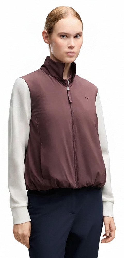 Puma Cloudspun Fleece Hybrid dámska bunda, rich cocoa/warm white