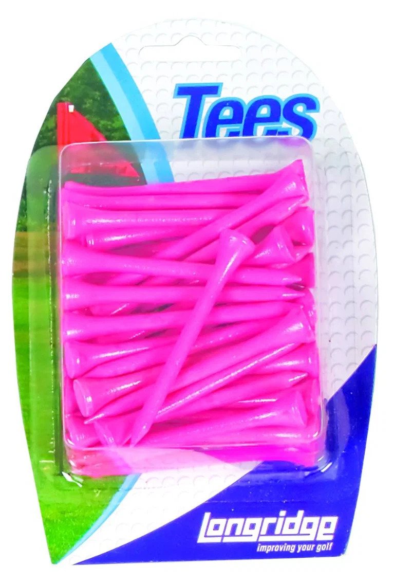 Longridge Neon Wooden Tees 69mm (40 ks), ružové