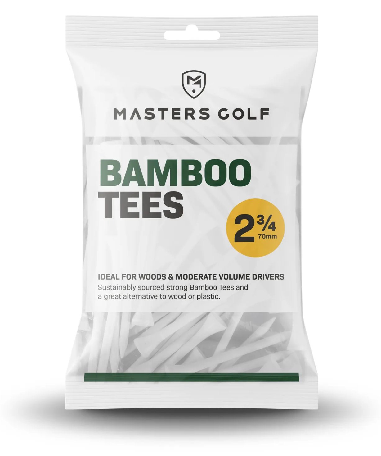 Masters Golf Bamboo Tees 70 mm (2 3/4"), 20 týčok, biele