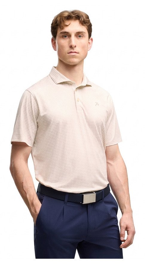 Puma X Arnold Palmer MATTR Geo pánske polo, alpine snow/rose glow