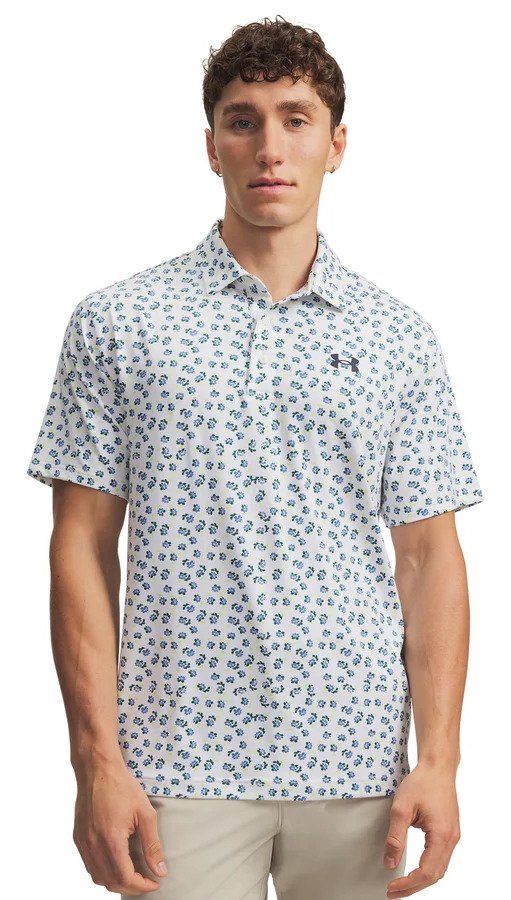 Under Armour Playoff 3.0 Printed pánske polo, biele