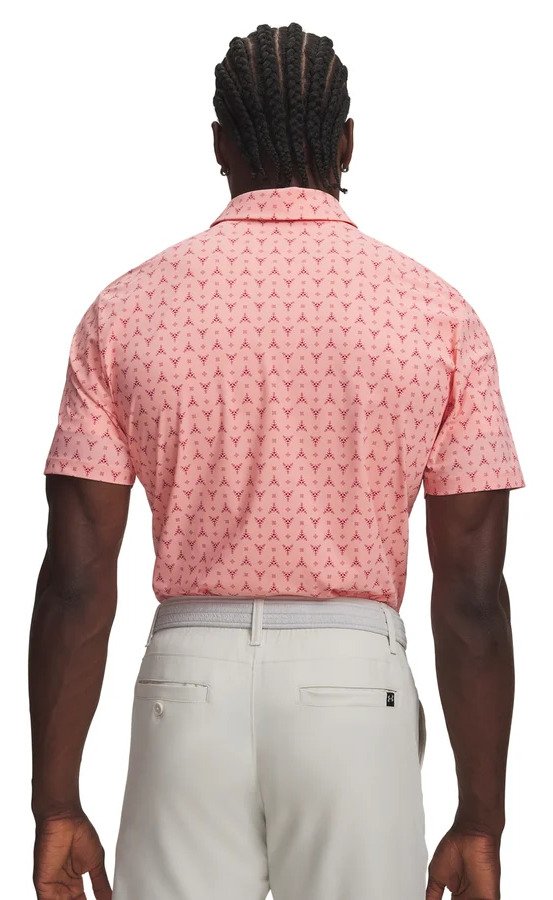Under Armour Drive Chill Printed pánske polo, posh pink/claret