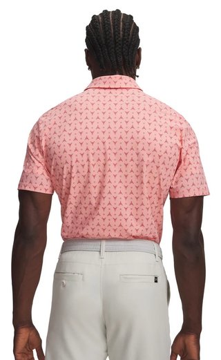 Under Armour Drive Chill Printed pánske polo, posh pink/claret