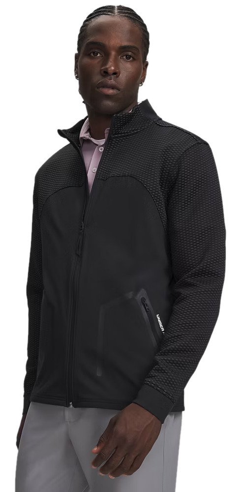 Under Armour Drive Pro Hybrid FZ pánska mikina, čierna/biela