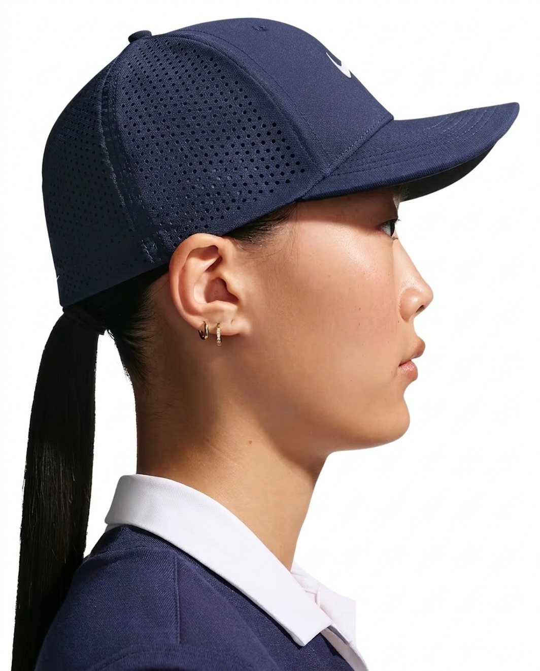 Nike Rise unisex golfová šiltovka, tmavomodrá/biela