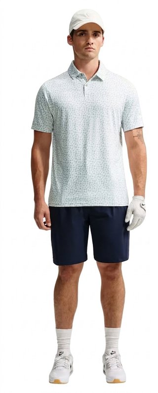 Nike Velocity Micro Print pánske polo, jade horizon/biele