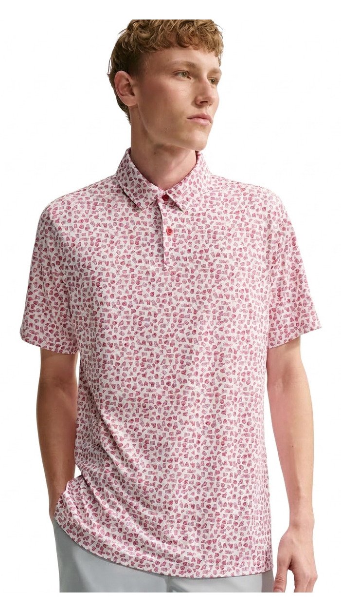 Nike Velocity Micro Print pánske polo, gym red/biele