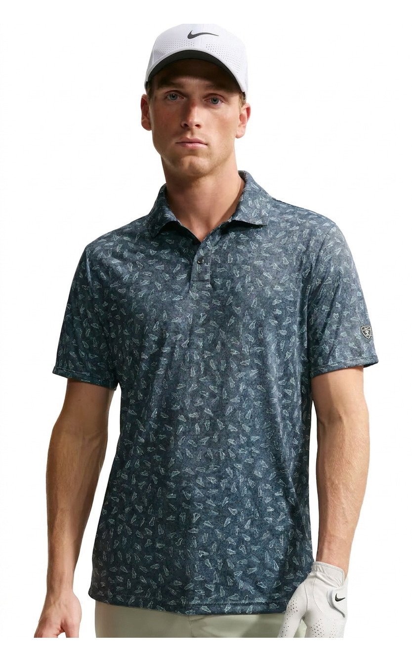 Nike Par Dri-FIT Grass Print pánske polo, čierne