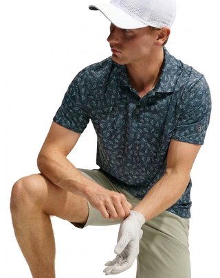 Nike Par Dri-FIT Grass Print pánske polo, čierne