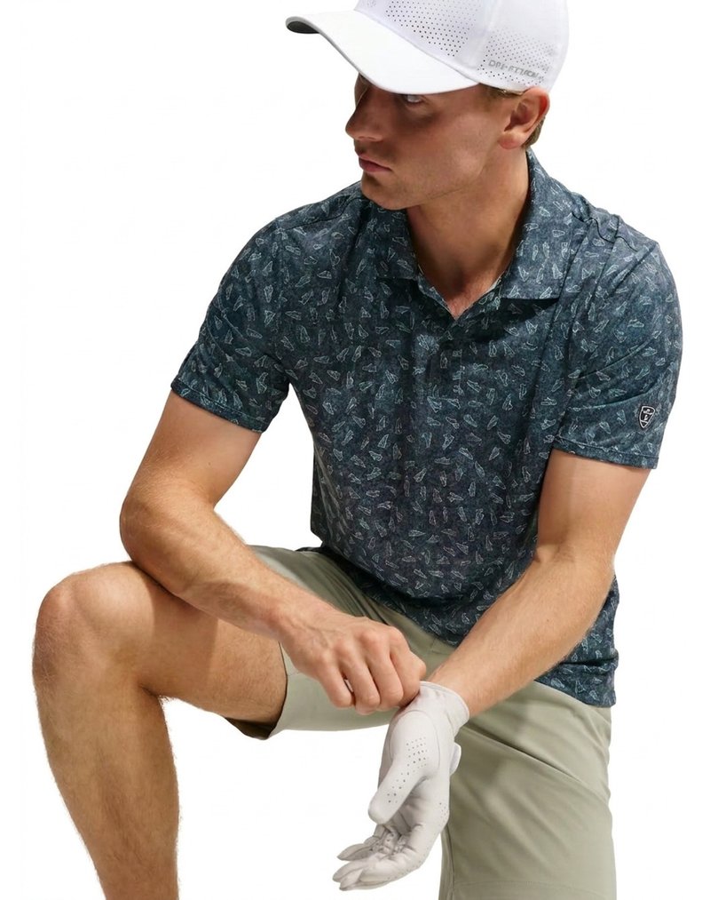 Nike Par Dri-FIT Grass Print pánske polo, čierne