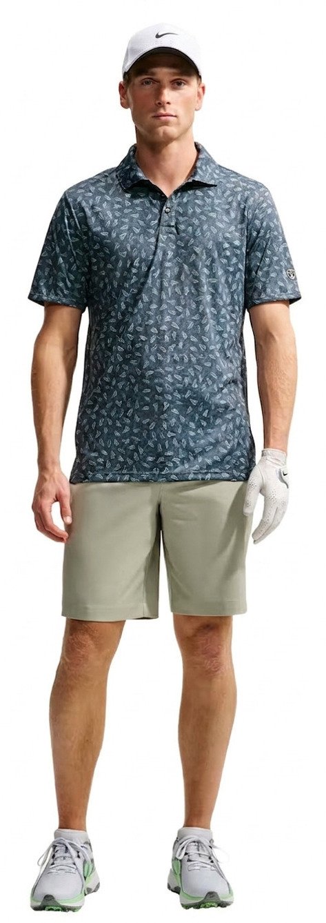 Nike Par Dri-FIT Grass Print pánske polo, čierne
