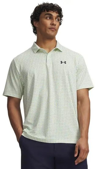 Under Armour Matchplay Printed pánske polo, bielo/zelené