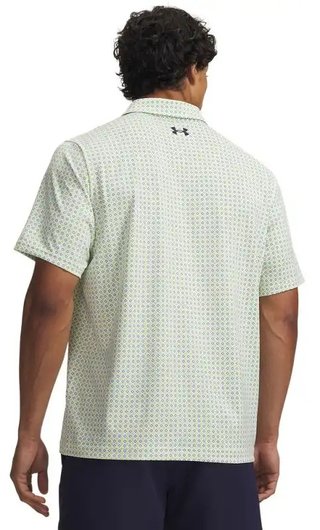 Under Armour Matchplay Printed pánske polo, bielo/zelené