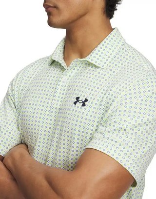 Under Armour Matchplay Printed pánske polo, bielo/zelené