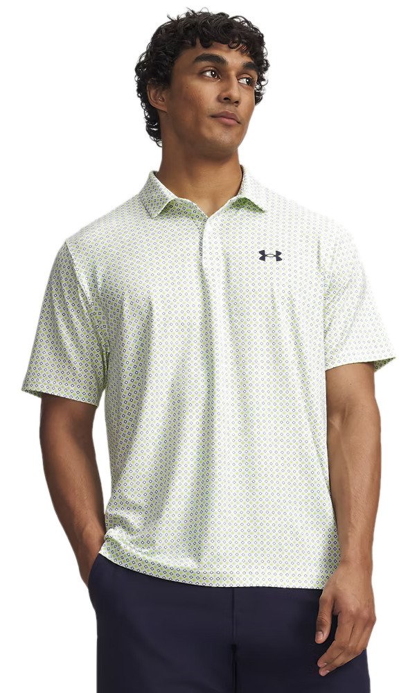 Under Armour Matchplay Printed pánske polo, bielo/zelené