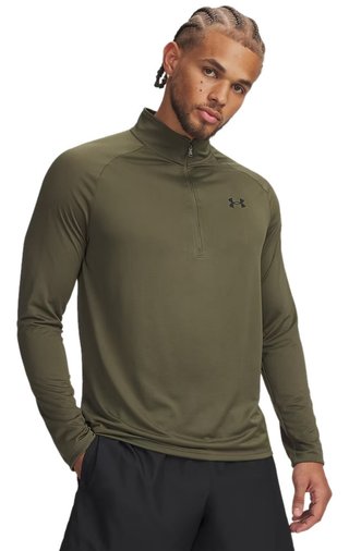 Under Armour Tech 2.0 1/2 Zip pánske tričko, zelené