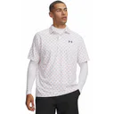 Under Armour Matchplay Printed pánske polo, white/vintage maroon/academy