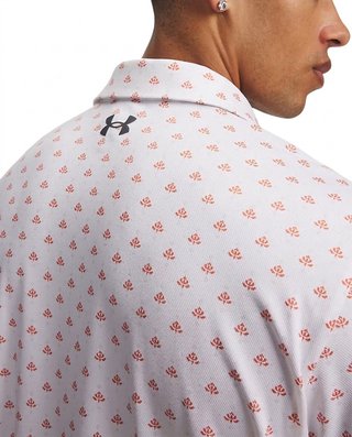 Under Armour Matchplay Printed pánske polo, white/vintage maroon/academy