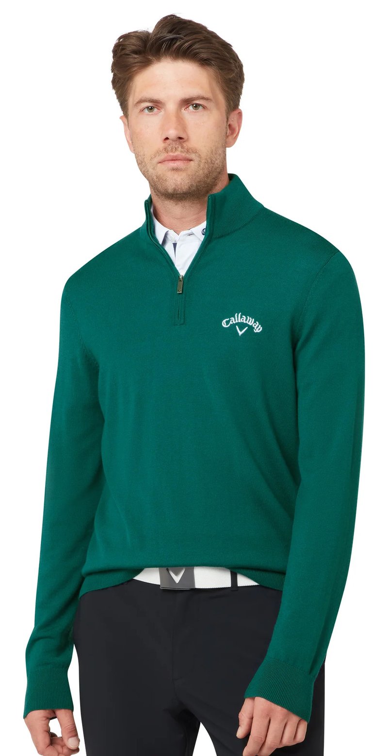 Callaway 1/4 Blended Merino pánsky sveter, blue coral