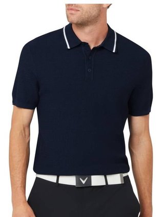 Callaway Textured sweater pánske polo, peacoat