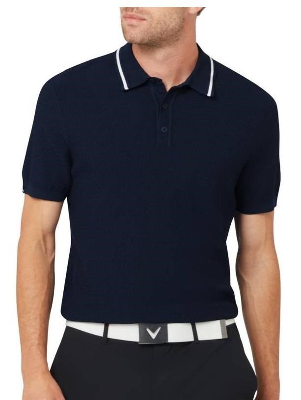 Callaway Textured sweater pánske polo, peacoat