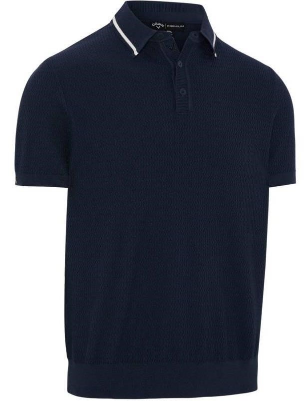 Callaway Textured sweater pánske polo, peacoat