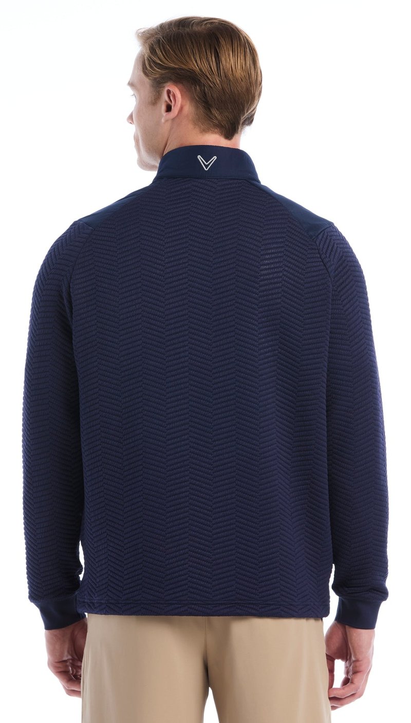 Callaway Chev Jacquard pánsky pullover, peacoat
