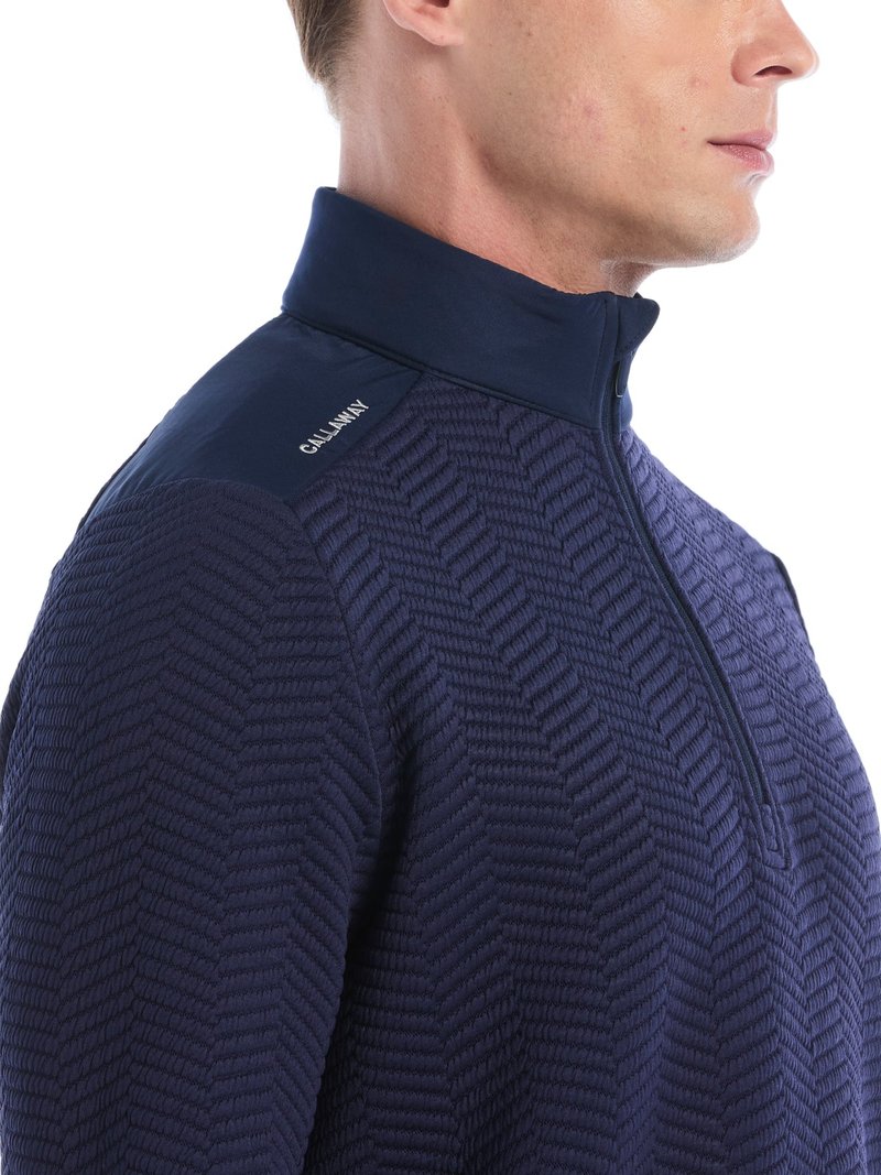 Callaway Chev Jacquard pánsky pullover, peacoat